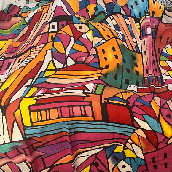 Colorful Abstract Pattern Scarf - Picture 1 of 4